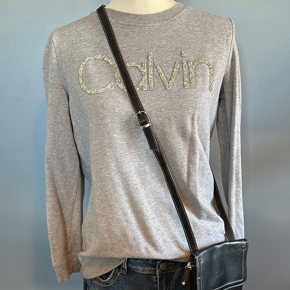 Women's Gray Calvin Klein top